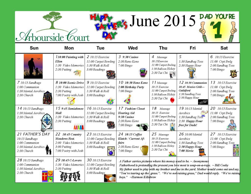 June 2015 Calender