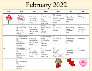 Arbourside February Calendar