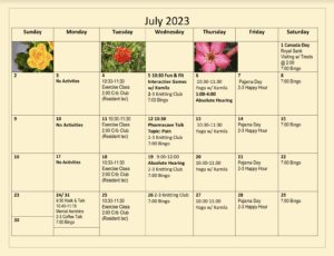 July calendar