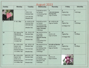 August calendar