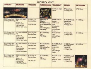 Arbourside Court January Calendar