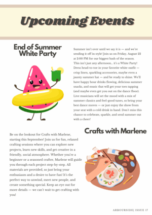 Arbourside Court August 2025 Newsletter