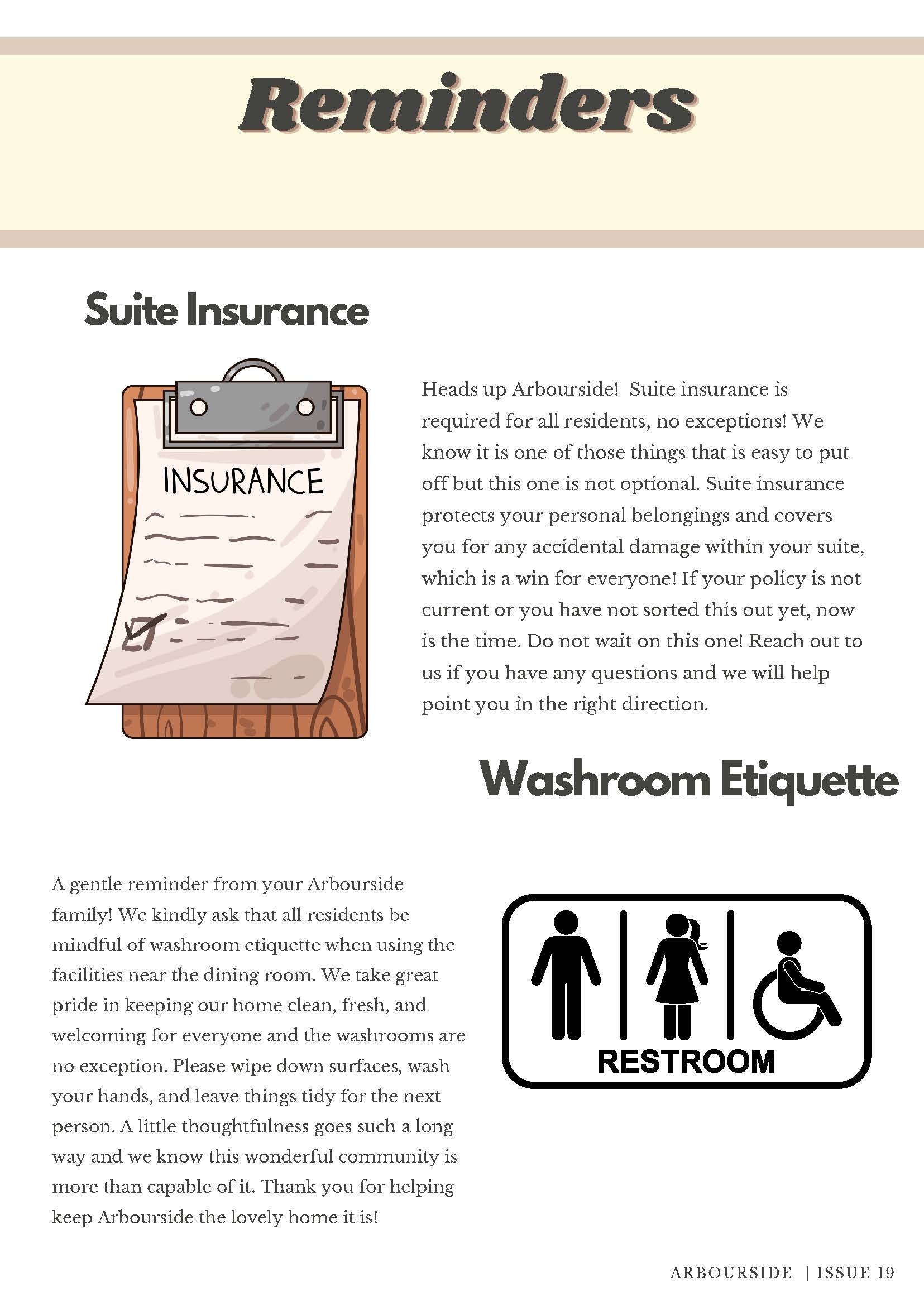 Reminders: Suite insurance